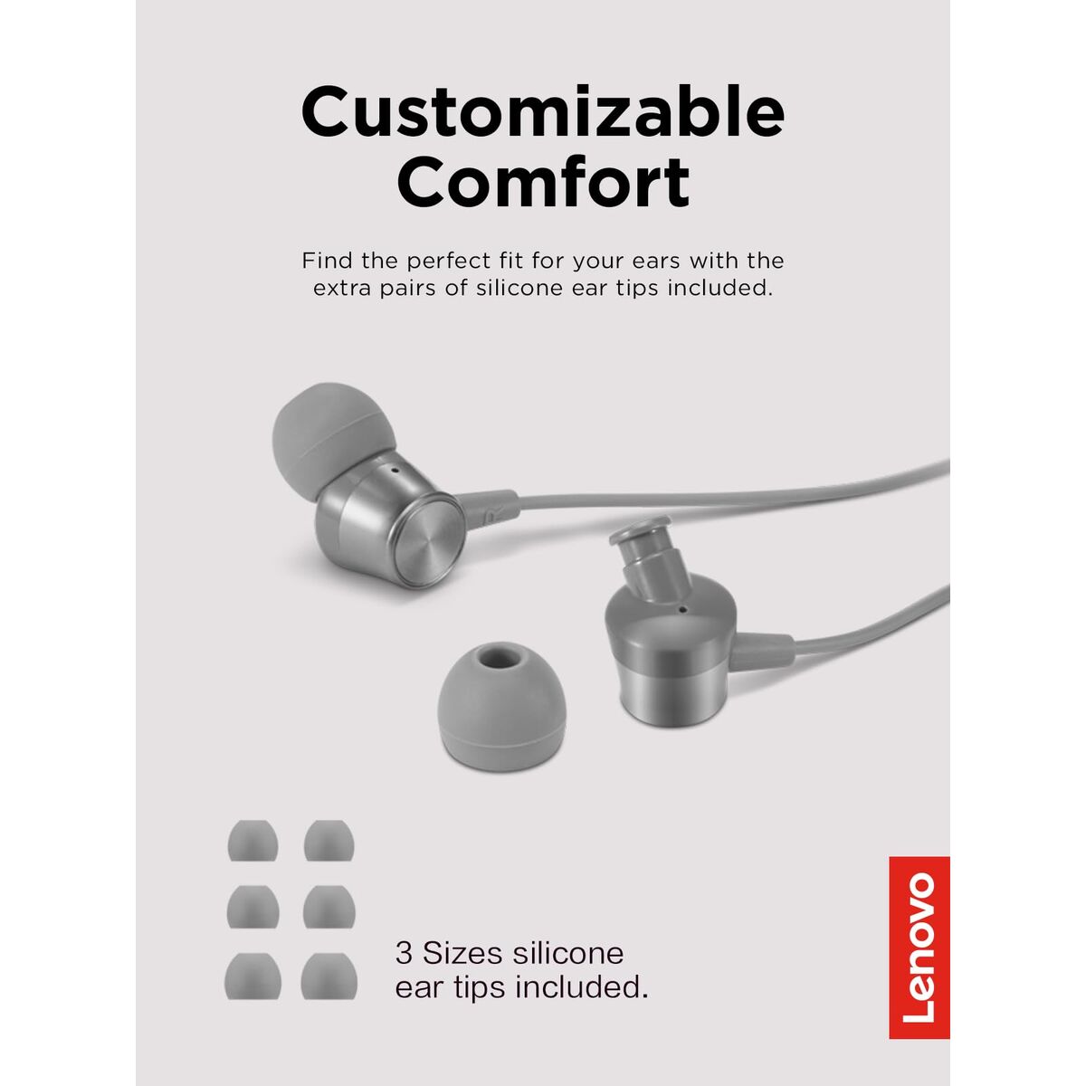 Headphones with Microphone Lenovo GXD1J77354 Grey