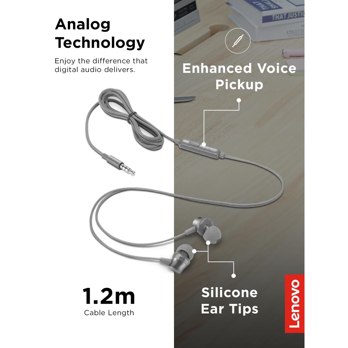 Headphones with Microphone Lenovo GXD1J77354 Grey
