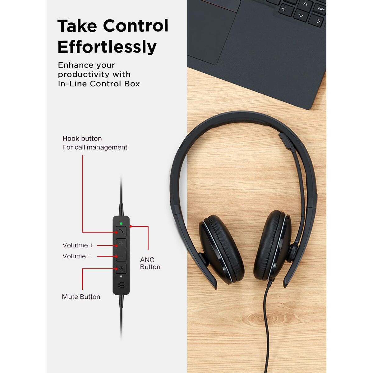 Headphones Lenovo 4XD1M39029 Black
