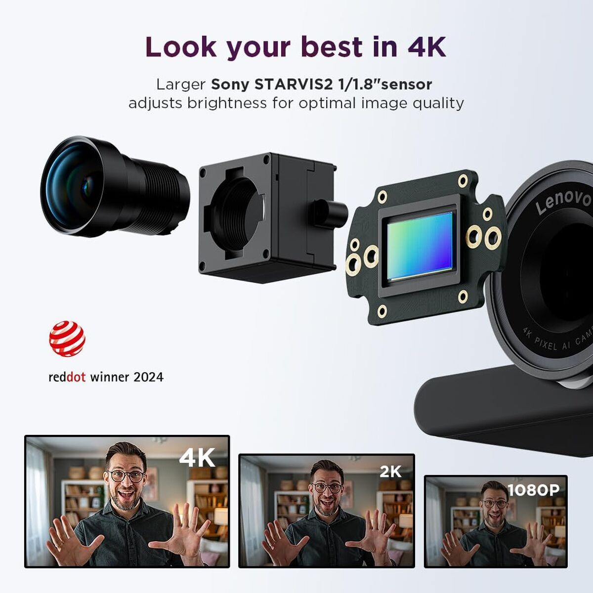 Webcam Lenovo 4XC1Q25245 Full HD
