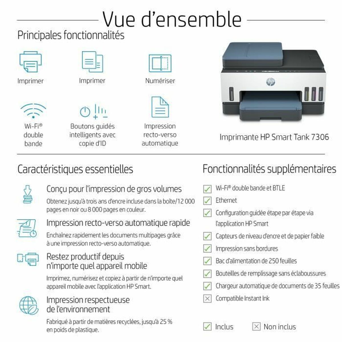 Multifunction Printer HP Smart Tank 7306