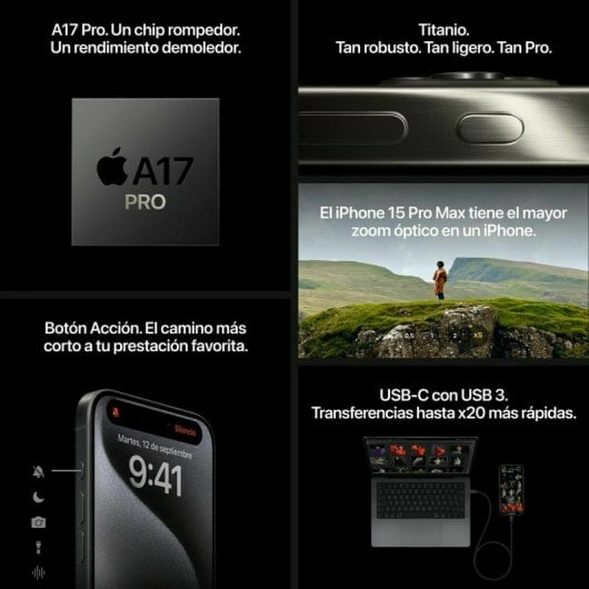 Smartphone Apple iPhone 15 Pro Max 6,7″ 512 GB Titanium