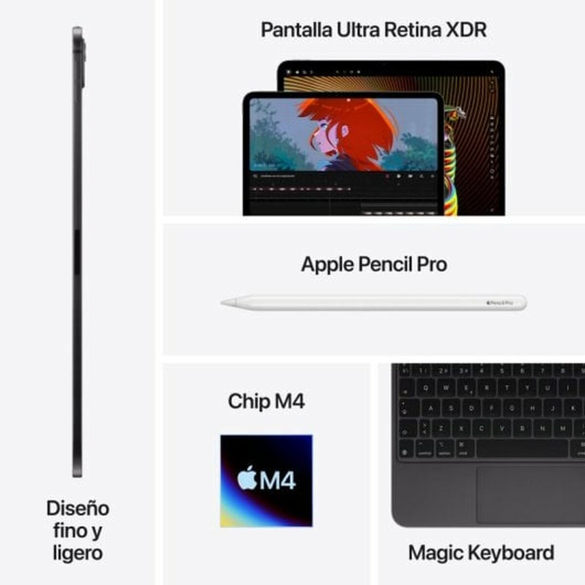 Tablet Apple iPad Pro 2024 11″ M4 8 GB RAM 256 GB Silver
