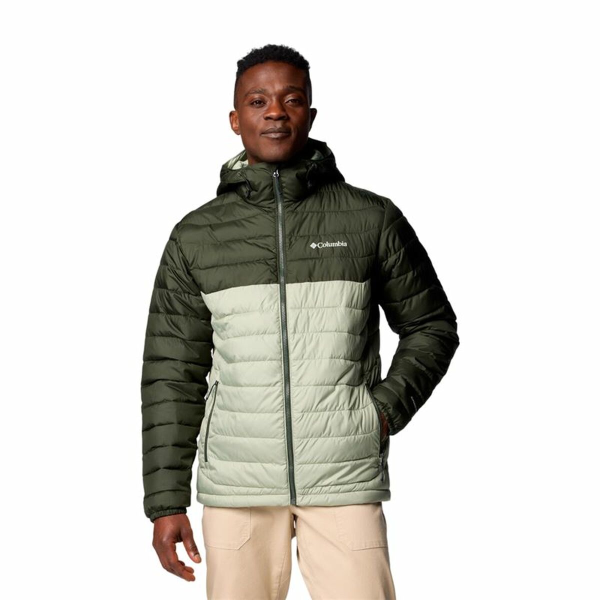 Men’s Sports Jacket Columbia Powder Lite II Green Grey Men’s Sports Jacket Columbia Powder Lite II Green Grey