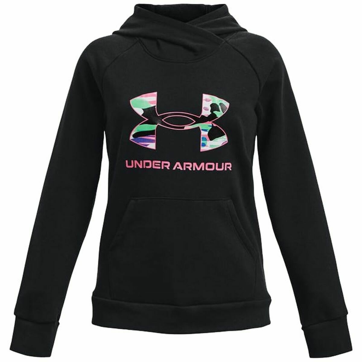 Hooded Sweatshirt for Girls Under Armour Rival Big Logo Black Hooded Sweatshirt for Girls Under Armour Rival Big Logo Black