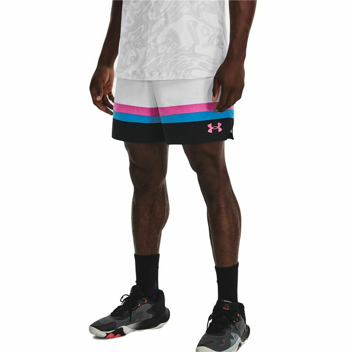 Men’s Basketball Shorts Under Armour Baselin  White
