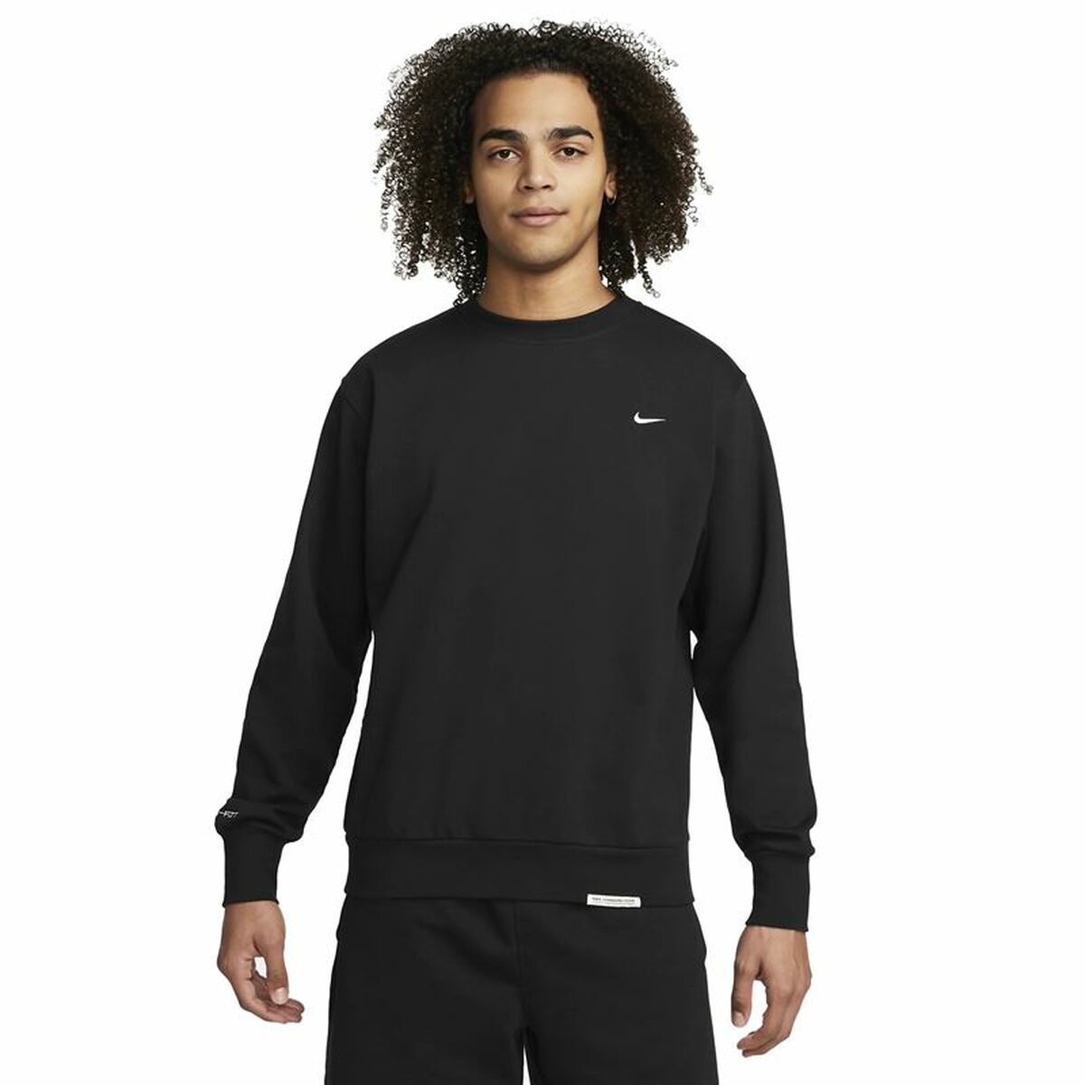 Mens Sweatshirt without Hood Nike Dri-FIT Standard Issue Black XL
