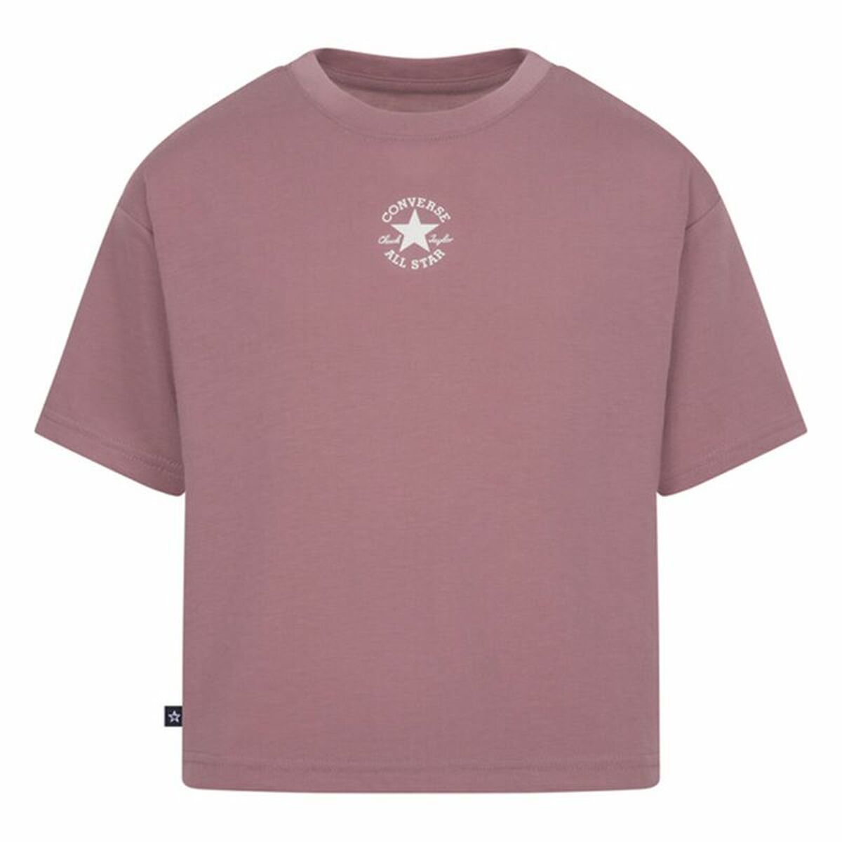 Child’s Short Sleeve T-Shirt Converse Chuck Patch Boxy Salmon