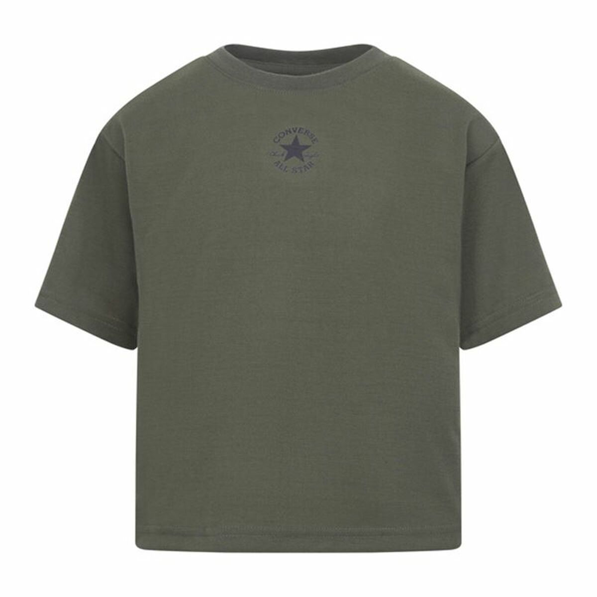 Child’s Short Sleeve T-Shirt Converse Chuck Patch Boxy Olive