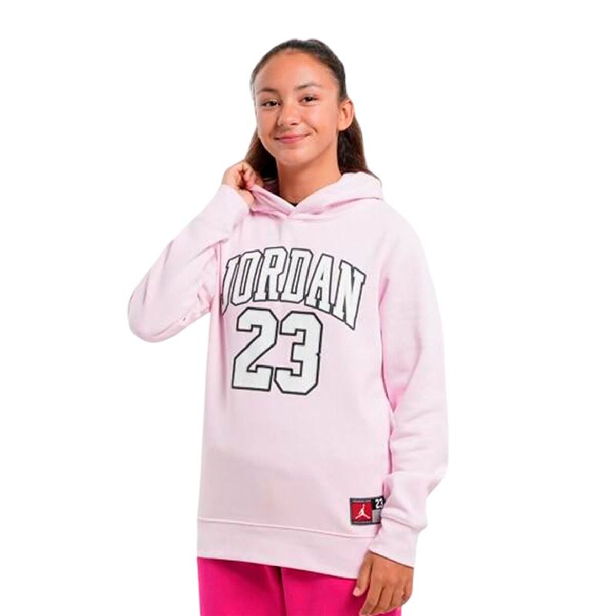 Hooded Sweatshirt for Girls Jordan Jordan Hbr Flc Po Hoodie Pink