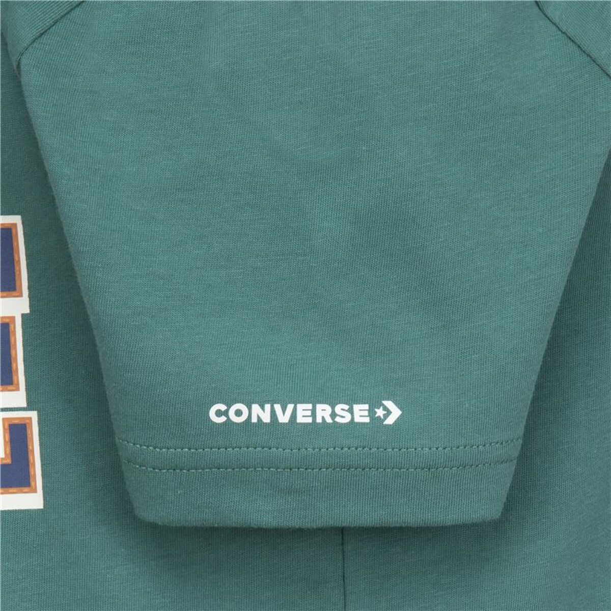 Child’s Short Sleeve T-Shirt Converse Script Sneaker Gfx Sse Cyan