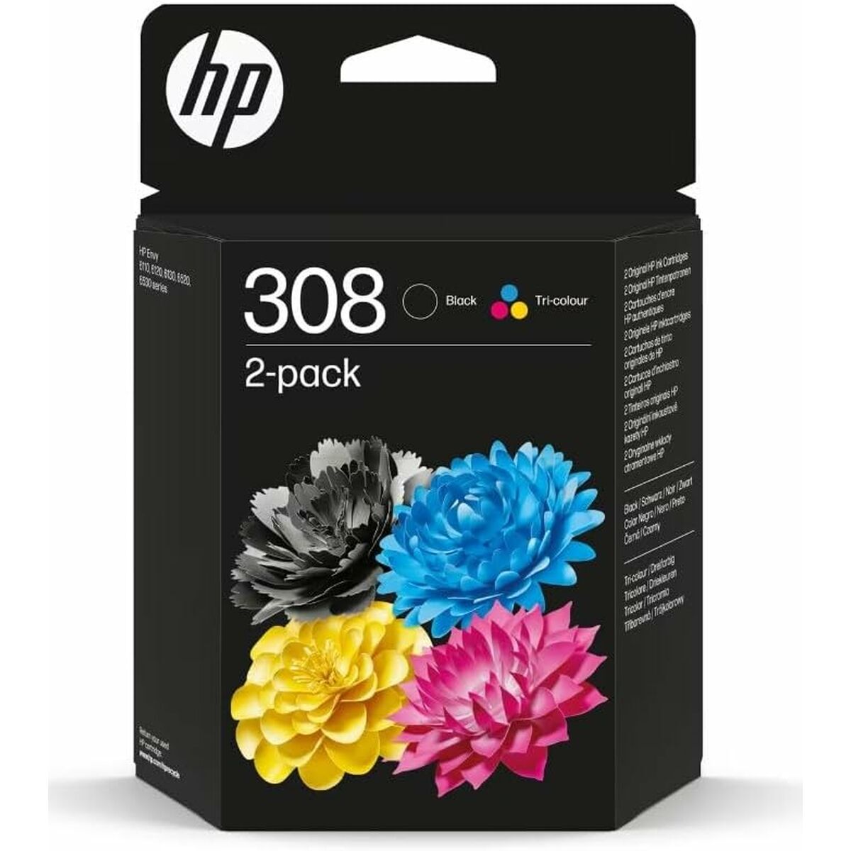 Original Ink Cartridge HP SERIES 6110, 6120, 6130, 6520, 6530 – N 308 Black Multicolour