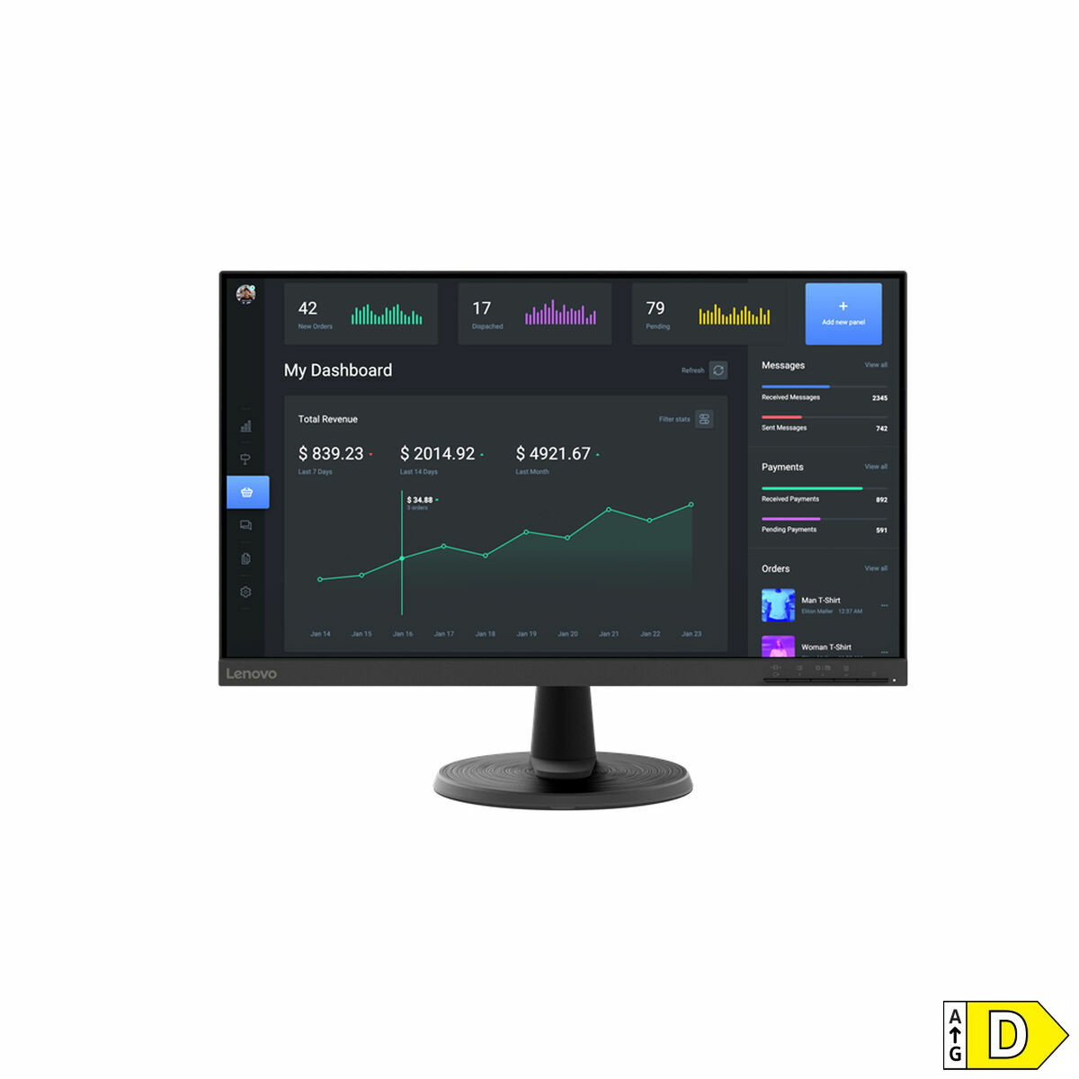 Monitor Lenovo D24-40 Full HD 23,8″ Full HD 75 Hz