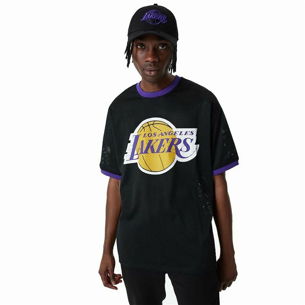Basketball shirt New Era Mesh LA Lakers Black Basketball shirt New Era Mesh LA Lakers Black