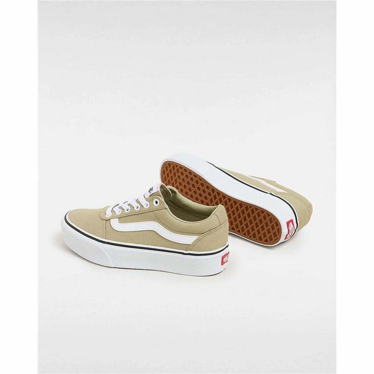 Women’s casual trainers Vans Ward Platform Cnvs Elm Beige Light brown