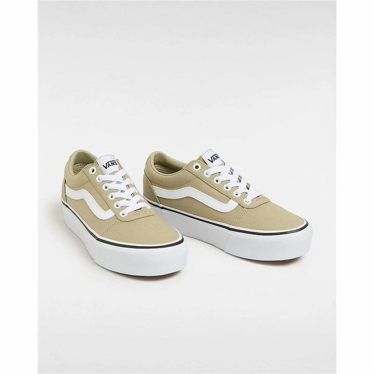 Women’s casual trainers Vans Ward Platform Cnvs Elm Beige Light brown