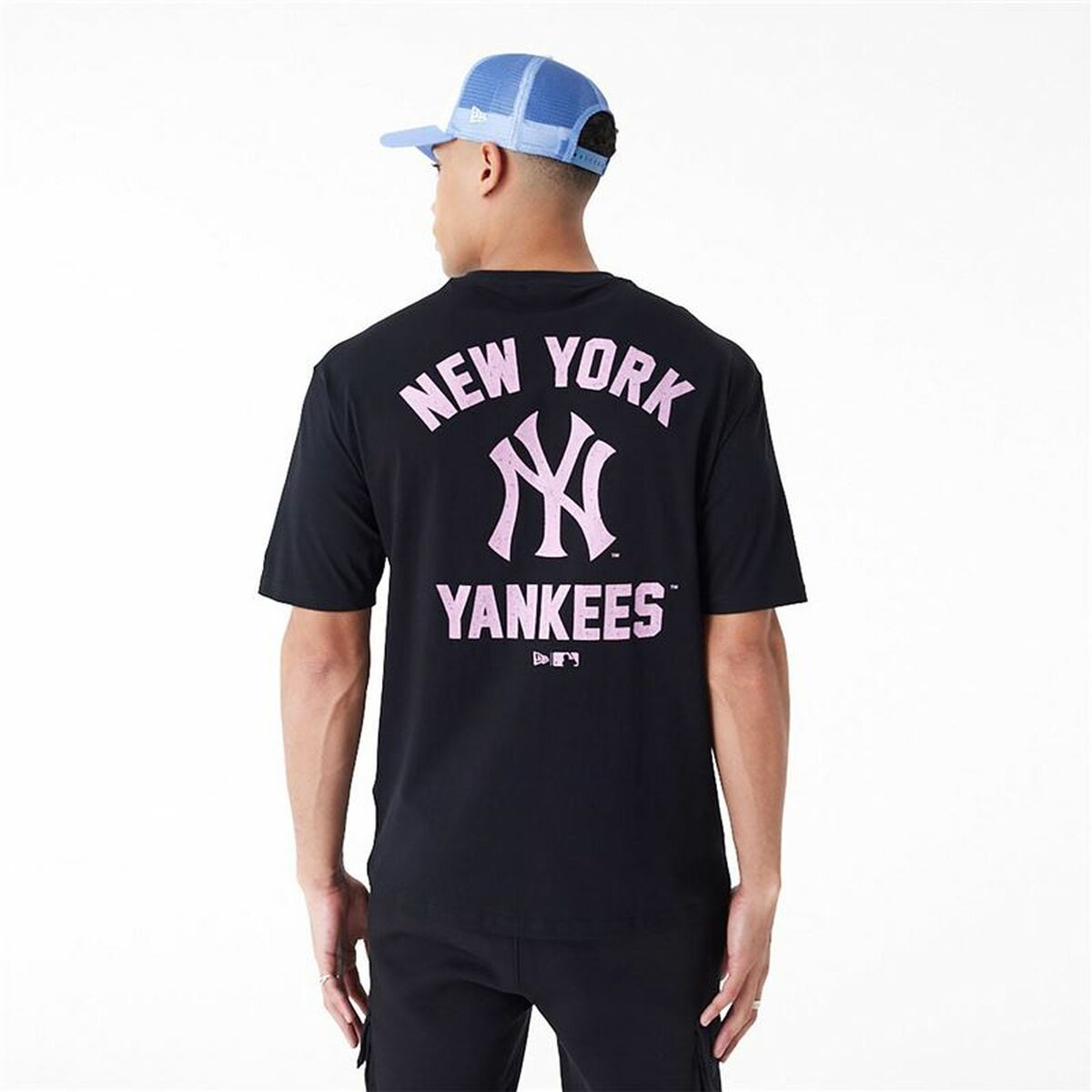 Short-sleeve Sports T-shirt New Era  WORDMARK OS TEE NEYYAN 60435524  Black (M)