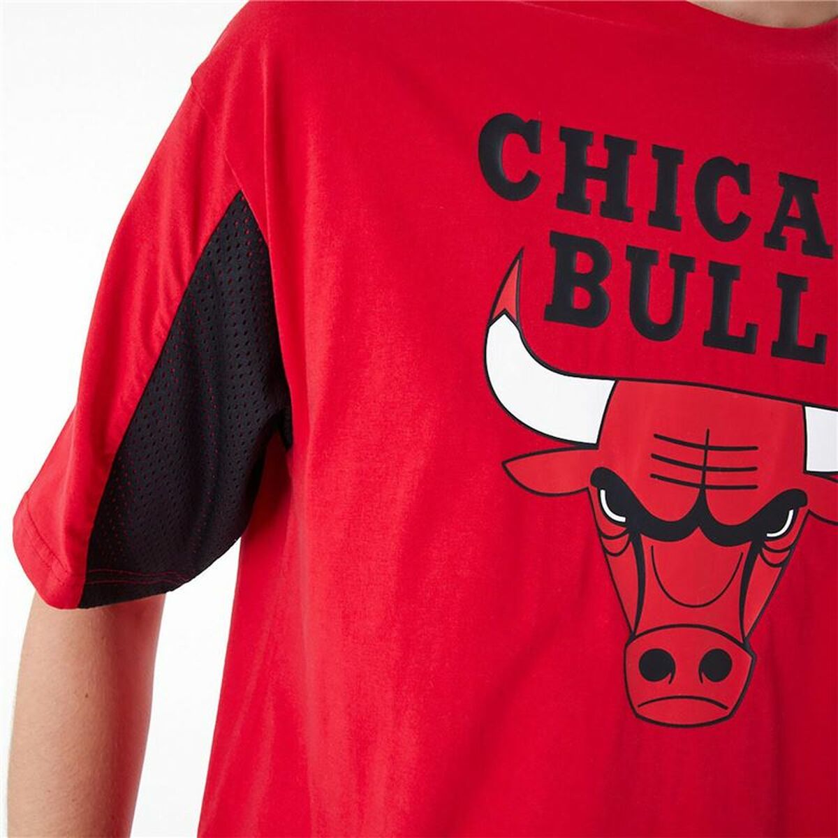 Men’s Short Sleeve T-Shirt New Era NBA MESH PANEL OS TEE CHIBU 60435481  Red (L)