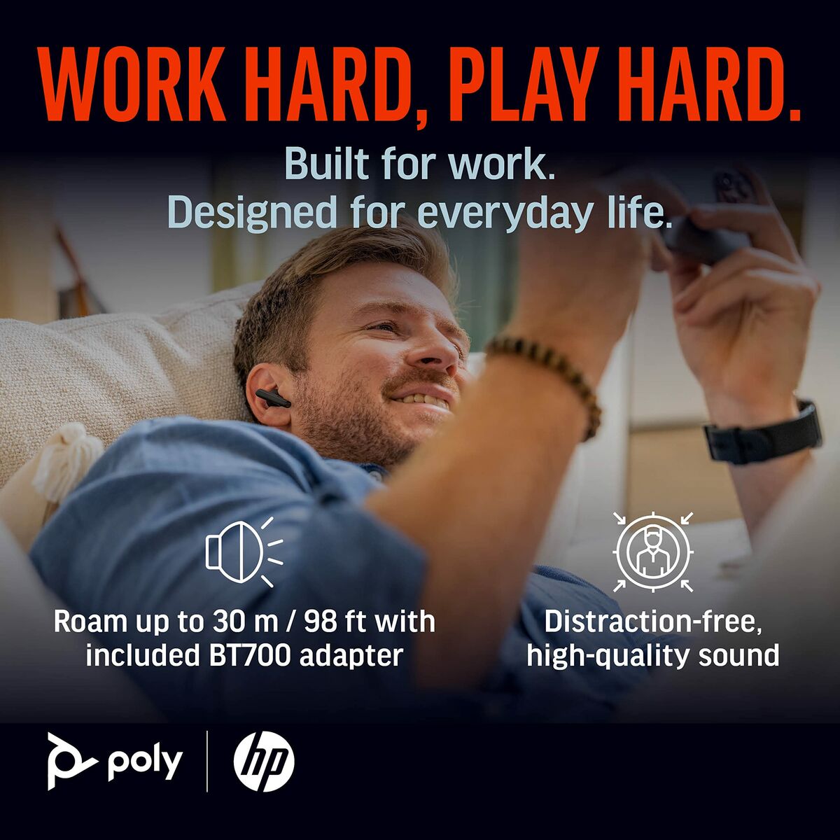 Headphones Poly 7Y8M0AA Black