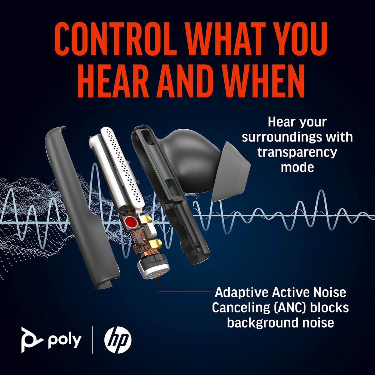 Headphones Poly 7Y8M0AA Black