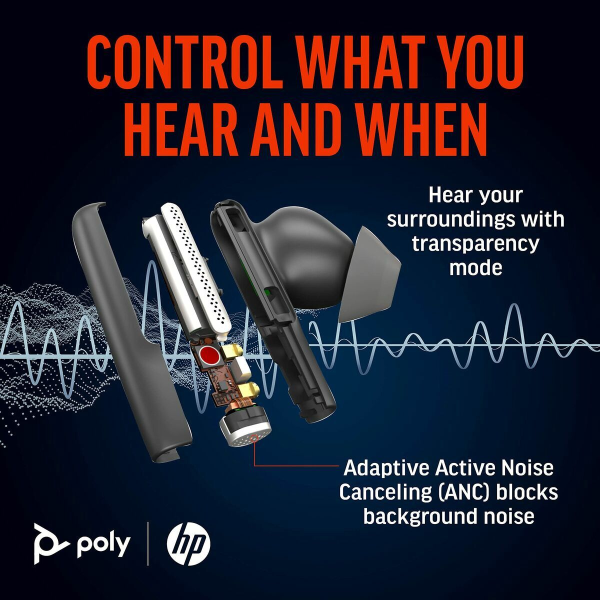 Headphones Poly 7Y8M0AA Black