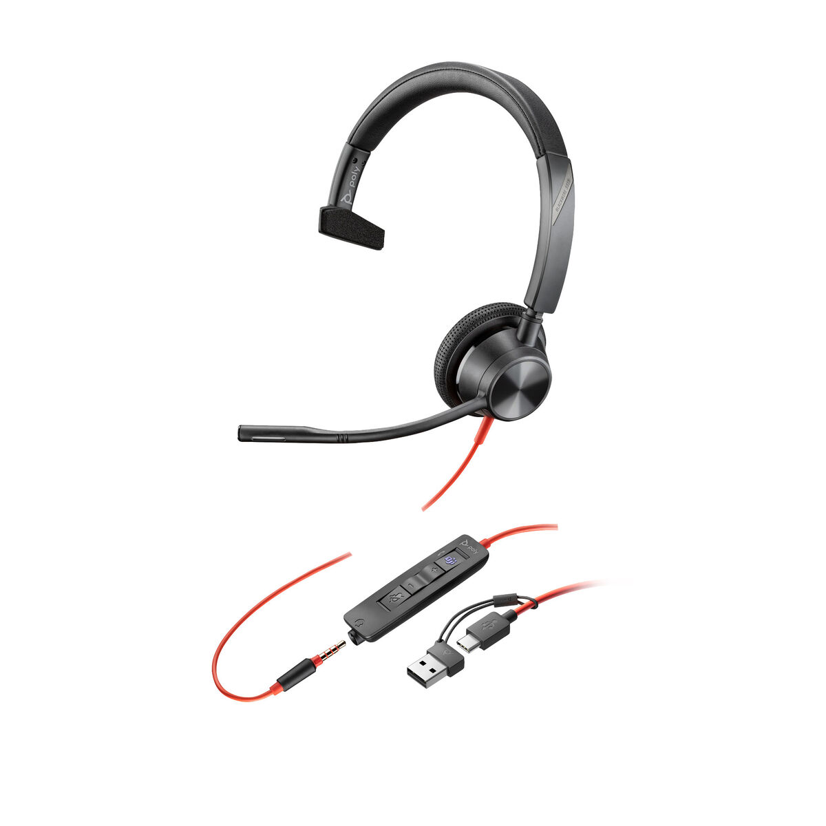 Headphones Poly 8X218AA Black