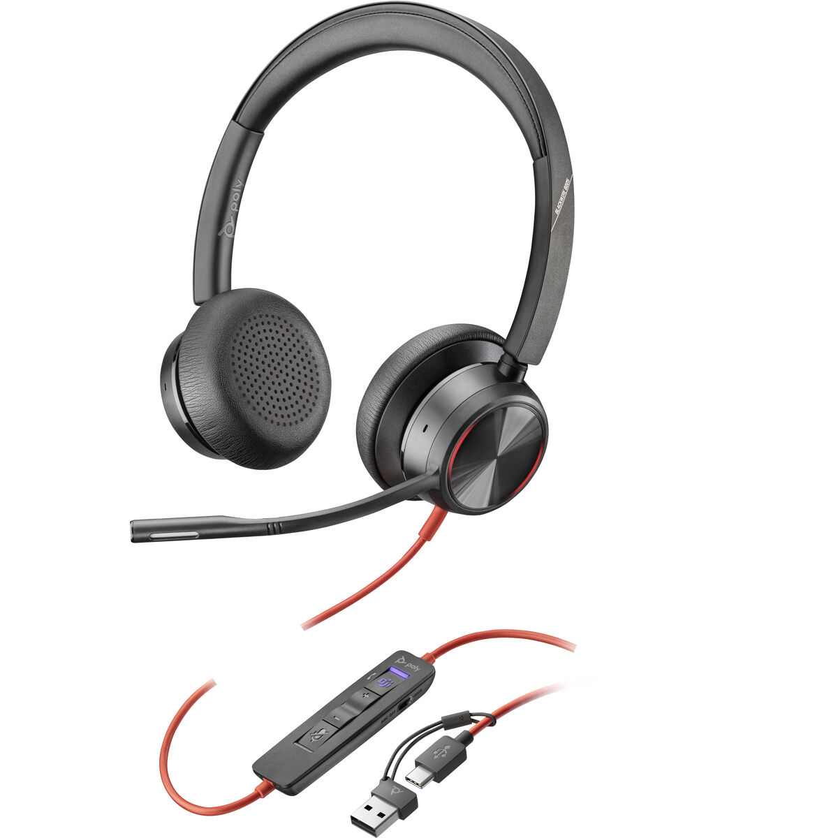 Headphones with Microphone Poly 8X225AA Black