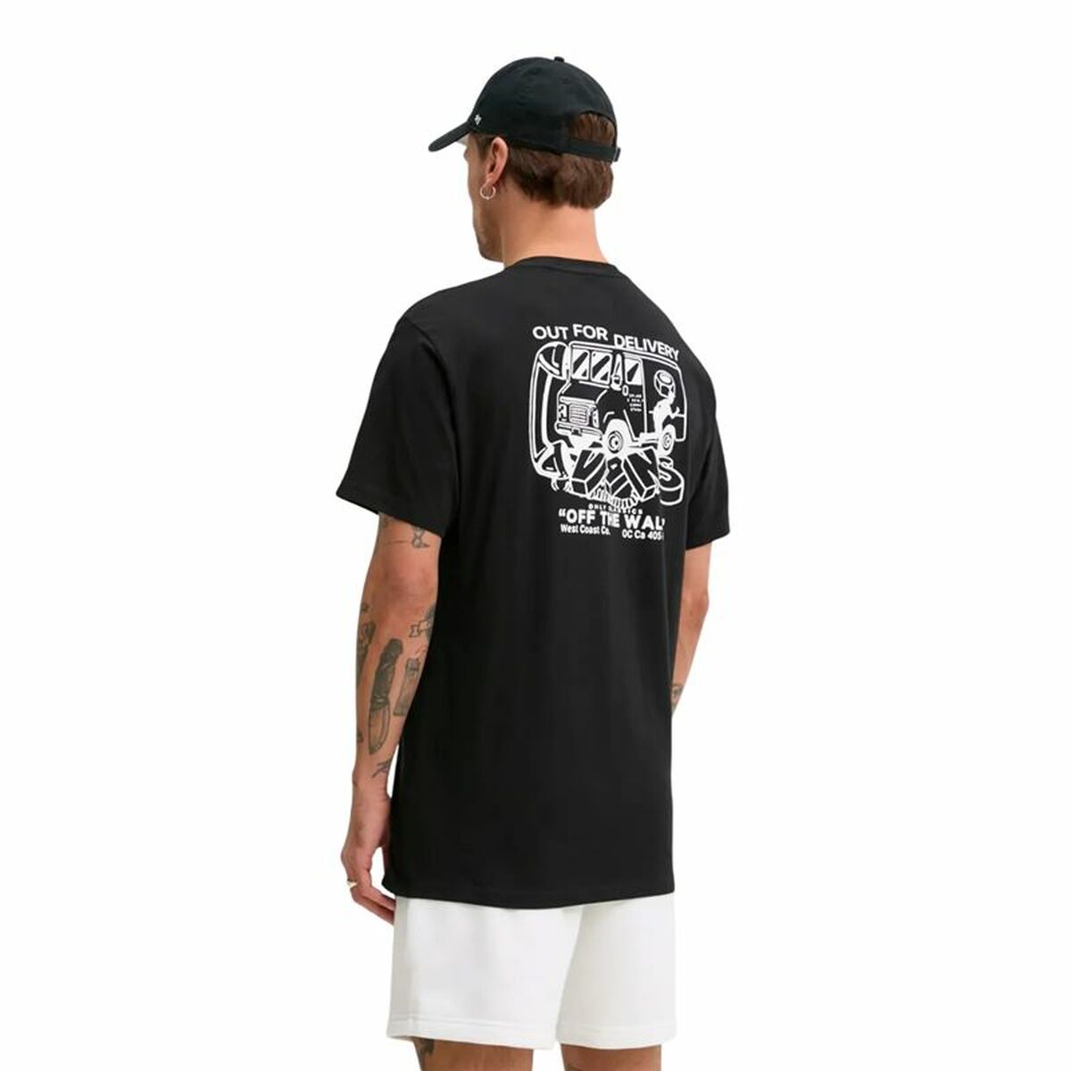 Mens Short Sleeve T-Shirt Vans Next Stop Ss Black (M)