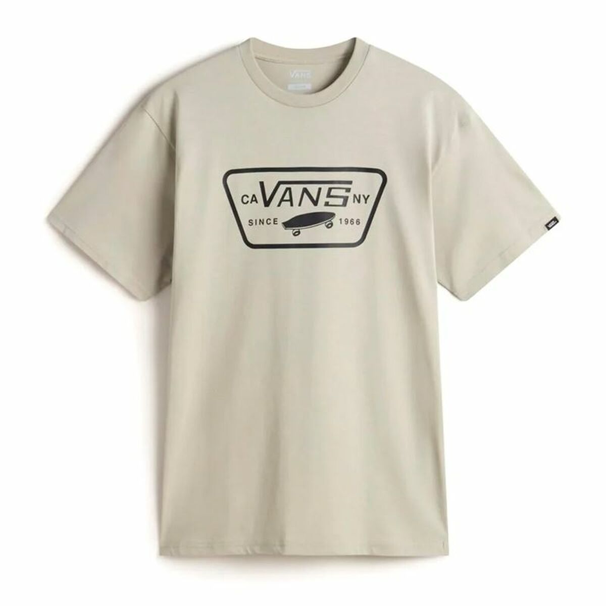 Menâs Short Sleeve T-Shirt Vans Full Patch London Fog Beige Menâs Short Sleeve T-Shirt Vans Full Patch London Fog Beige