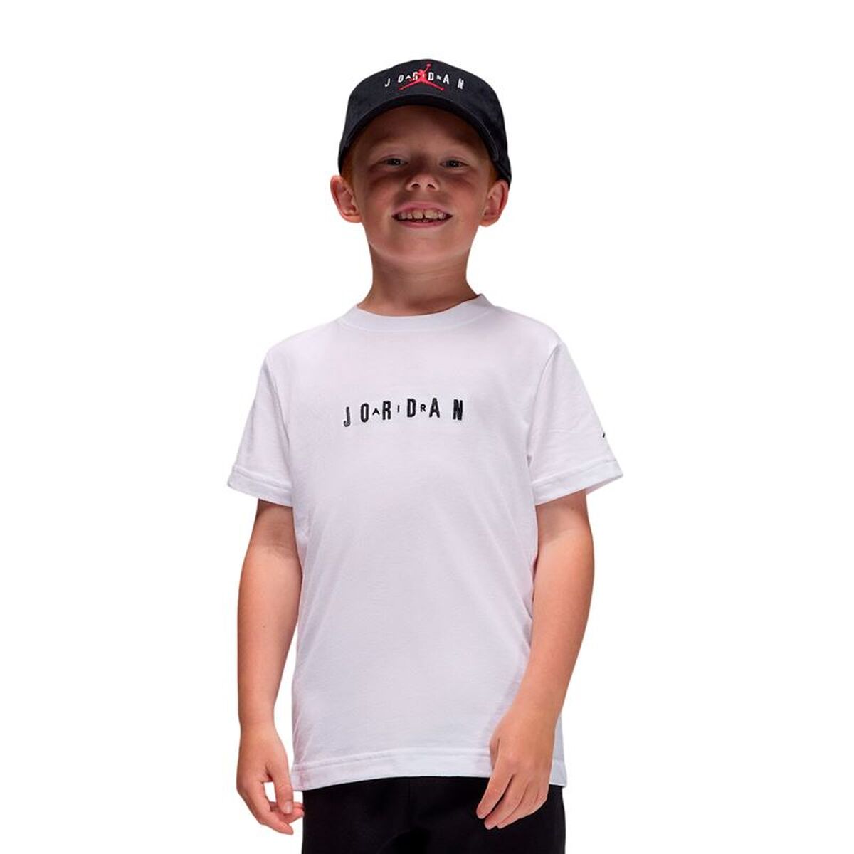 Child’s Short Sleeve T-Shirt Jordan Mj Wordmark Emb Crew White Child’s Short Sleeve T-Shirt Jordan Mj Wordmark Emb Crew White