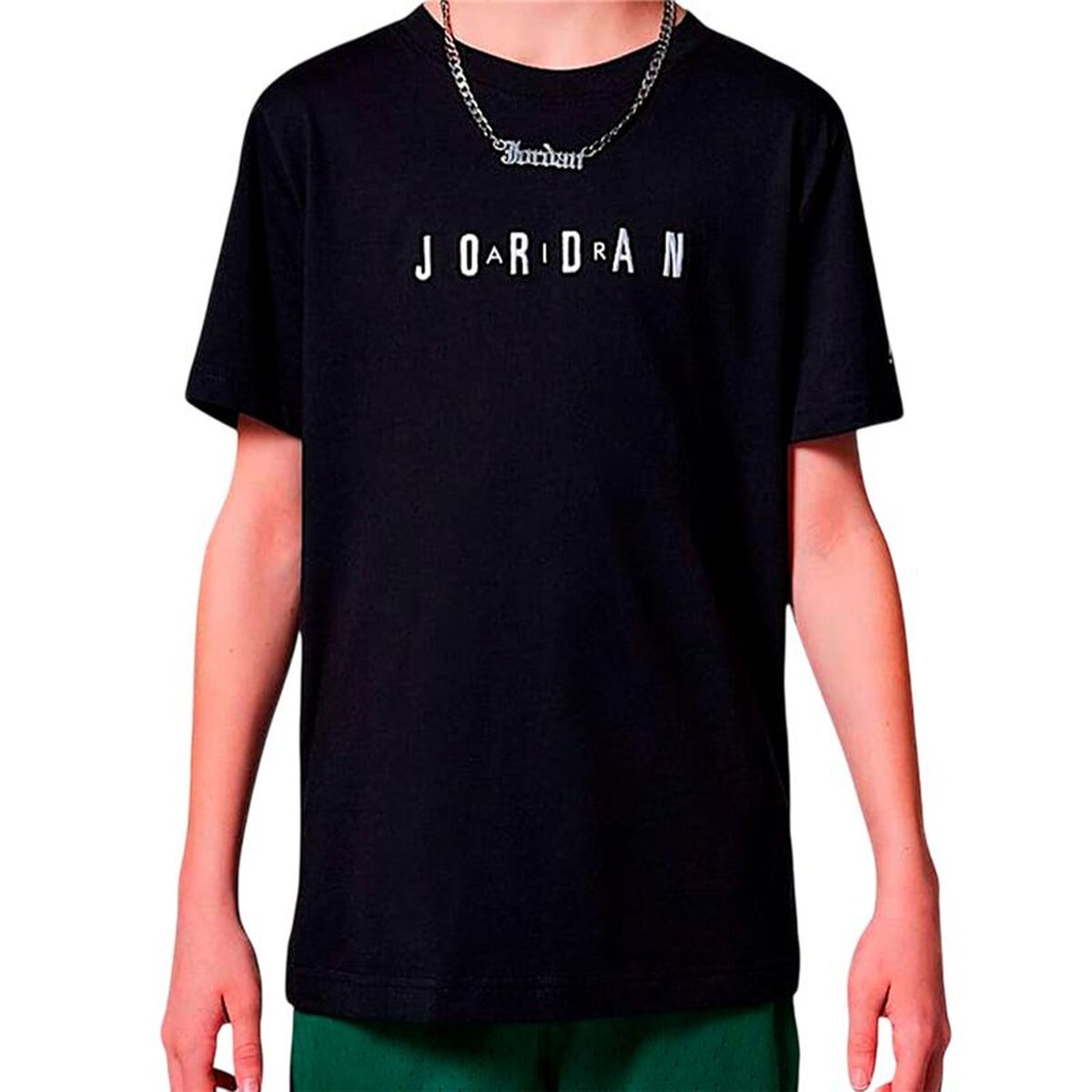 Child’s Short Sleeve T-Shirt Jordan Mj Wordmark Emb Crew Black Child’s Short Sleeve T-Shirt Jordan Mj Wordmark Emb Crew Black