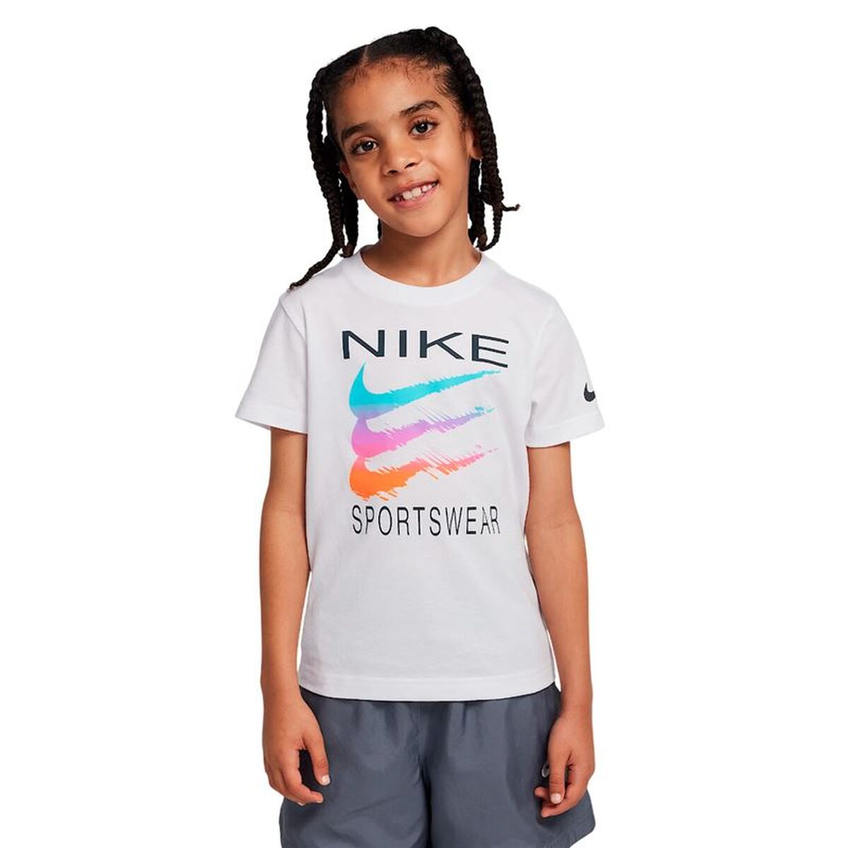 Child’s Short Sleeve T-Shirt Nike Sportswear Swoosh White