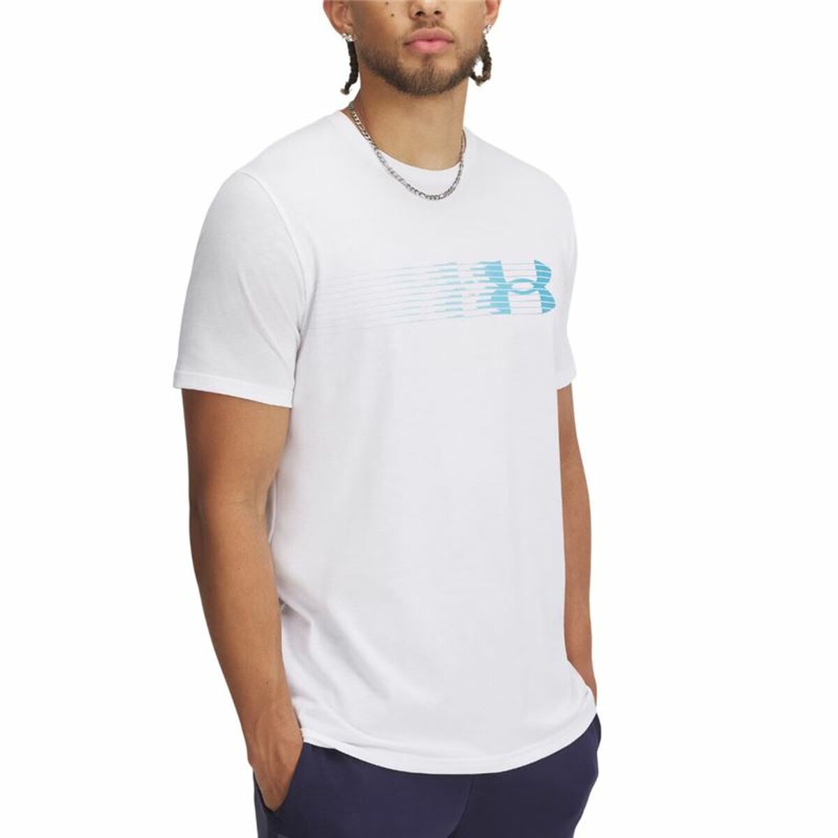 Mens Short Sleeve T-Shirt Under Armour Lc Fly In Logo L