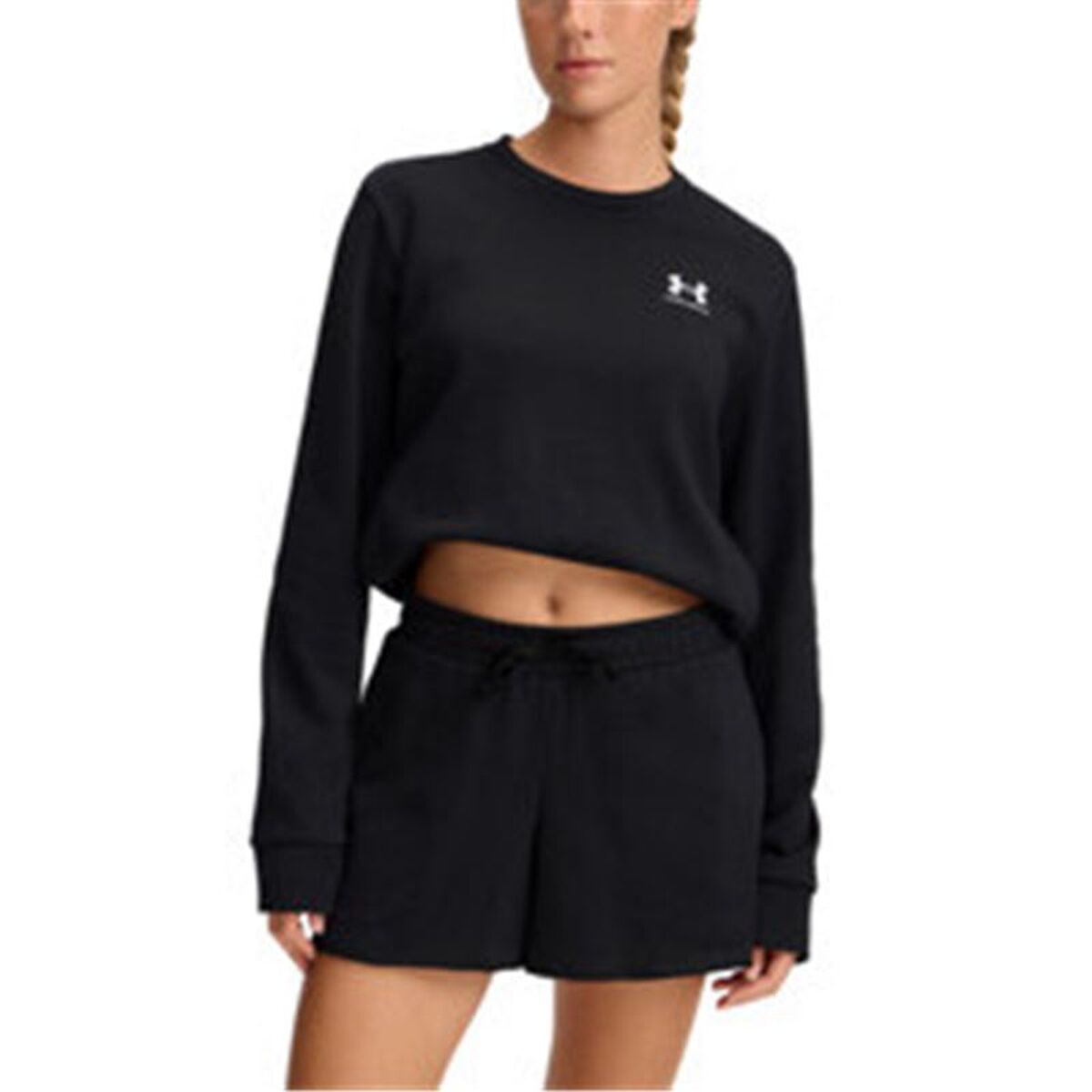 Women’s Sweatshirt without Hood Under Armour Rival Terry Crew Black Women’s Sweatshirt without Hood Under Armour Rival Terry Crew Black
