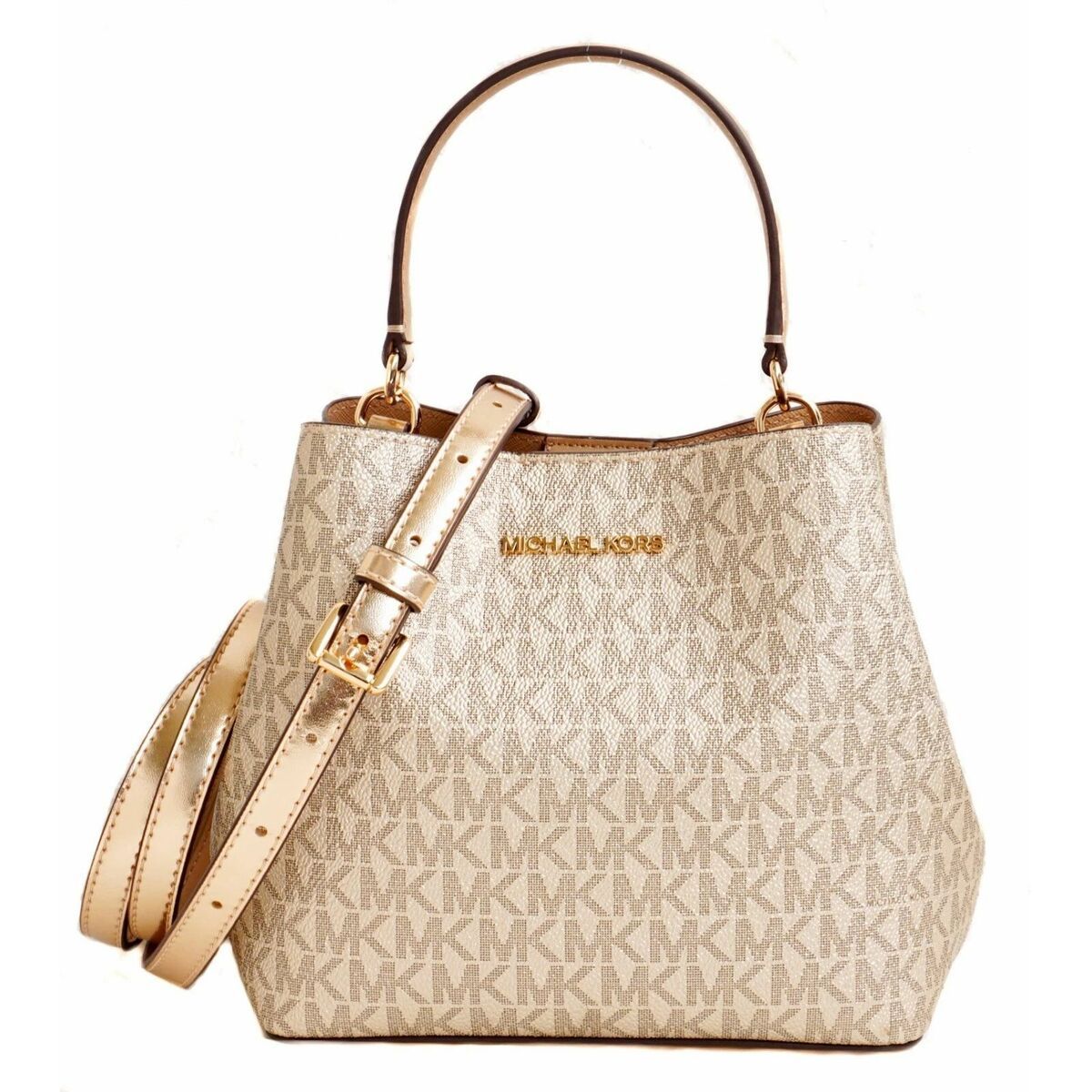 Shoulder Bag Michael Kors PRATT Golden 20 x 17 x 10 cm Shoulder Bag Michael Kors PRATT Golden 20 x 17 x 10 cm
