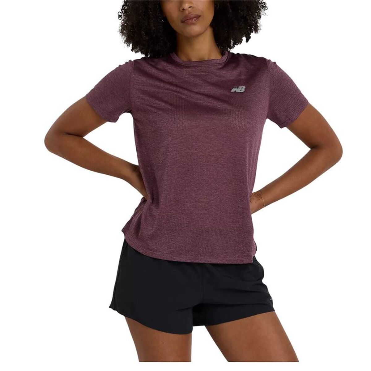 Women’s Short Sleeve T-Shirt New Balance Plum Women’s Short Sleeve T-Shirt New Balance Plum