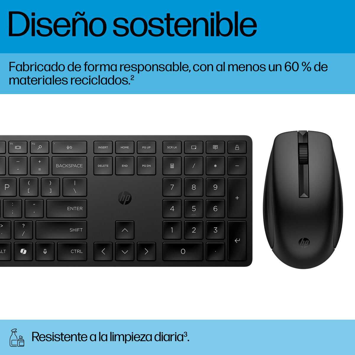 Keyboard and Mouse HP 4R009UT Black