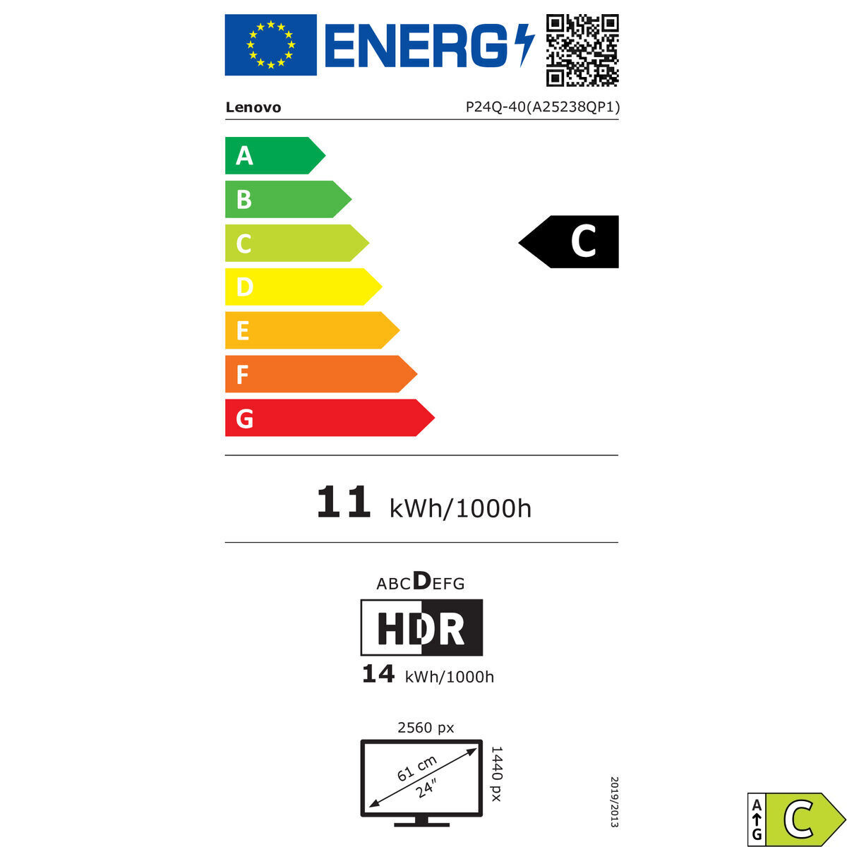 Monitor Lenovo 64B2GAT1EU Quad HD 23,8″