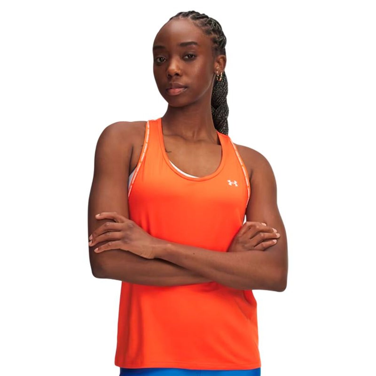 Women’s Sleeveless T-shirt Under Armour Tech Knockout Orange Fitness Women’s Sleeveless T-shirt Under Armour Tech Knockout Orange Fitness