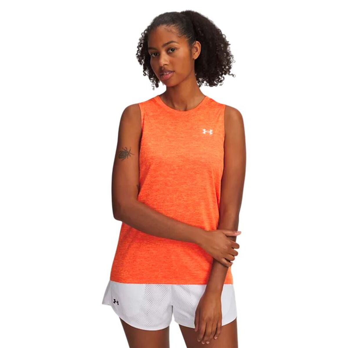 Women’s Sleeveless T-shirt Under Armour Tech Tank Twist Orange Fitness