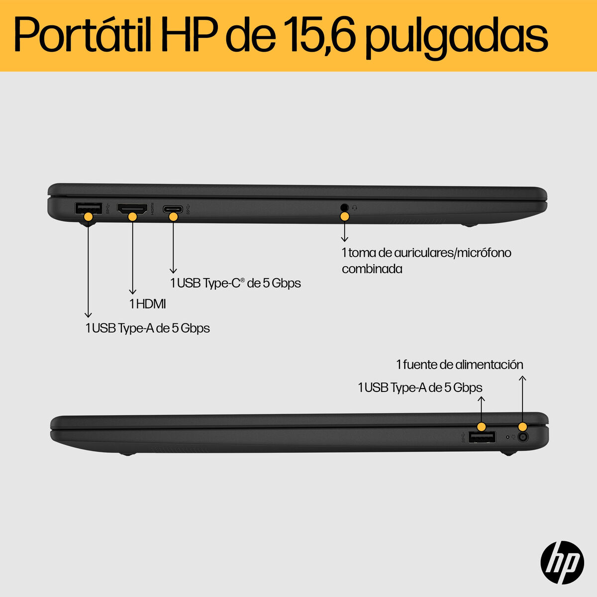 Laptop HP B56HYEA 15,6″ AMD Ryzen 7 7730U 16 GB RAM 512 GB SSD