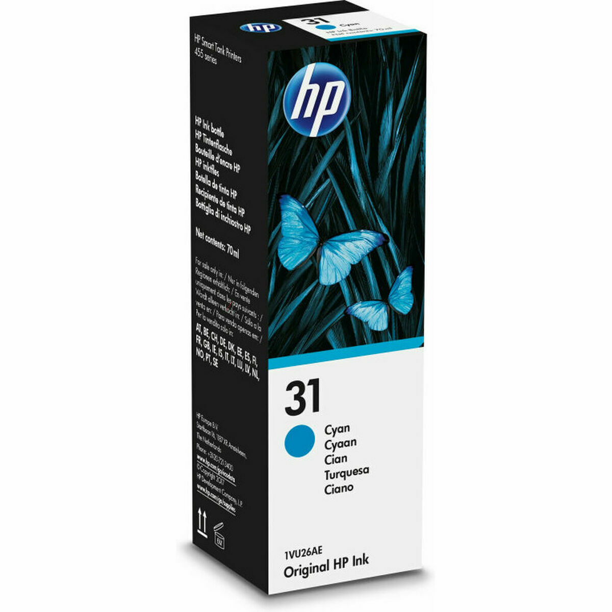 Ink for cartridge refills HP 1VU26AE 70 ml Cyan