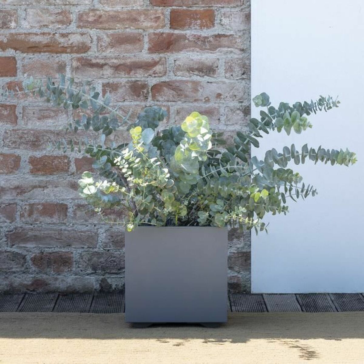 Plant pot Deroma Grey 25 cm Plastic Squared Bucket  25 cm