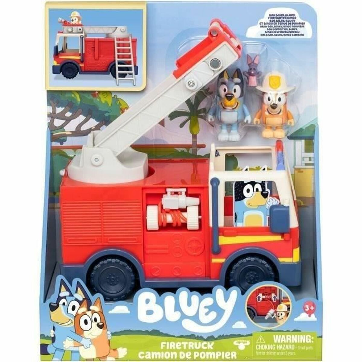 Fire Engine Moose Toys Camin de bomberos de Bluey Red rouge