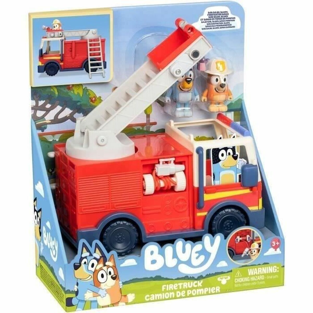 Fire Engine Moose Toys Camin de bomberos de Bluey Red rouge