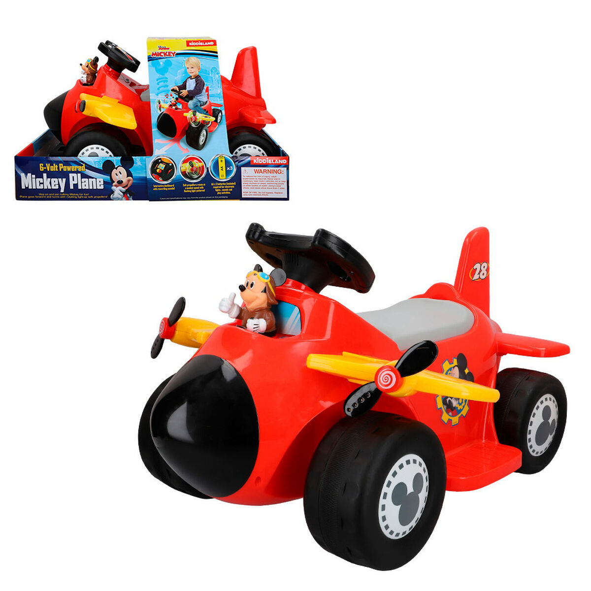 Children’s Electric Car Mickey Mouse Battery Little Plane 6 V
