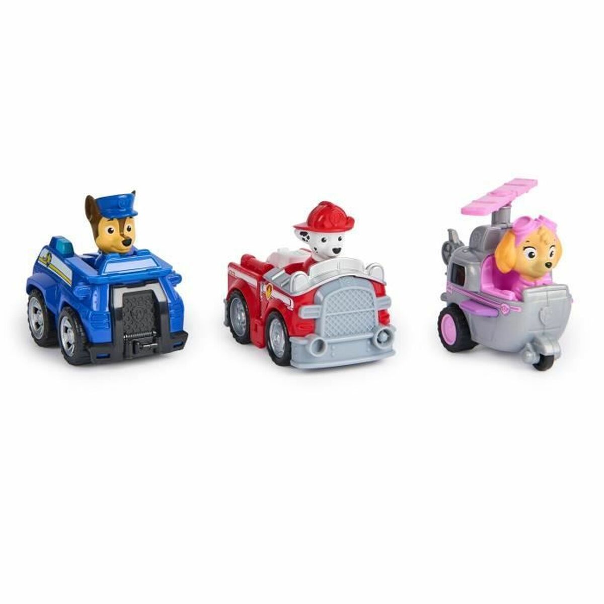Dolls House Accessories Spin Master PACK DE 3 VEHCULOS DE FRICCIN RETRO Paw Patrol Red