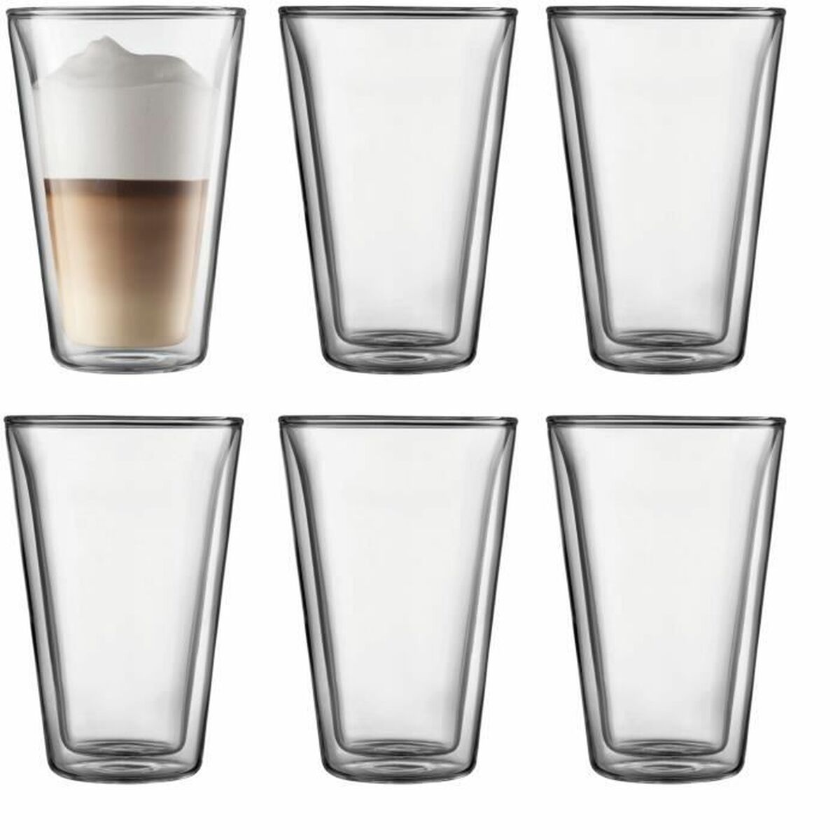 Set of glasses Bodum 400 ml Transparent Borosilicate Glass Smooth 6 Pieces (6 Units) Set of glasses Bodum 400 ml Transparent Borosilicate Glass Smooth 6 Pieces (6 Units)