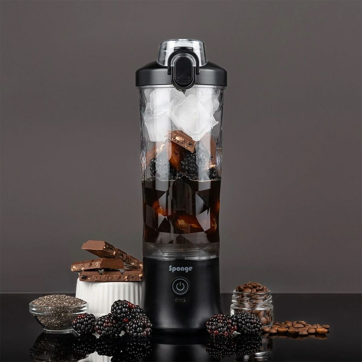 Cup Blender Sponge 703674402216 Black Transparent 600 ml