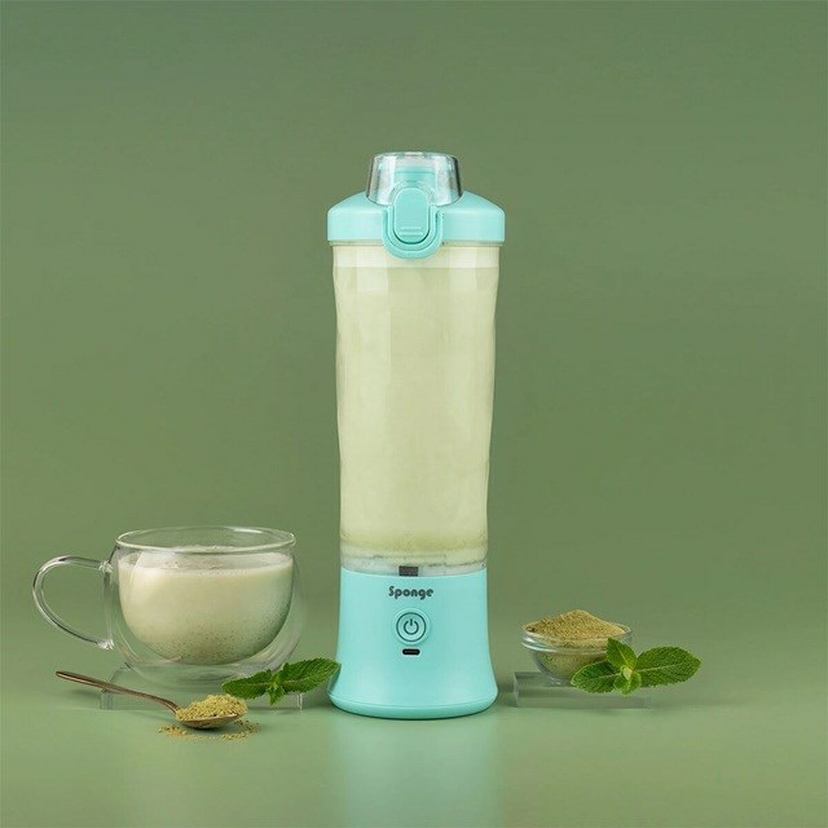 Cup Blender Sponge 703674402223 Transparent Turquoise 600 ml